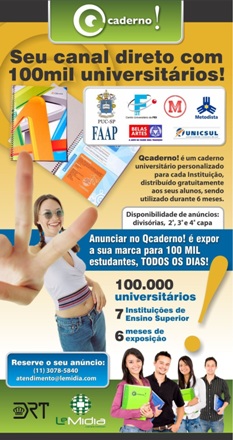 Conhea mais sobre o Q Caderno e descubra como falar com 100.000 universitrios durante 6 meses